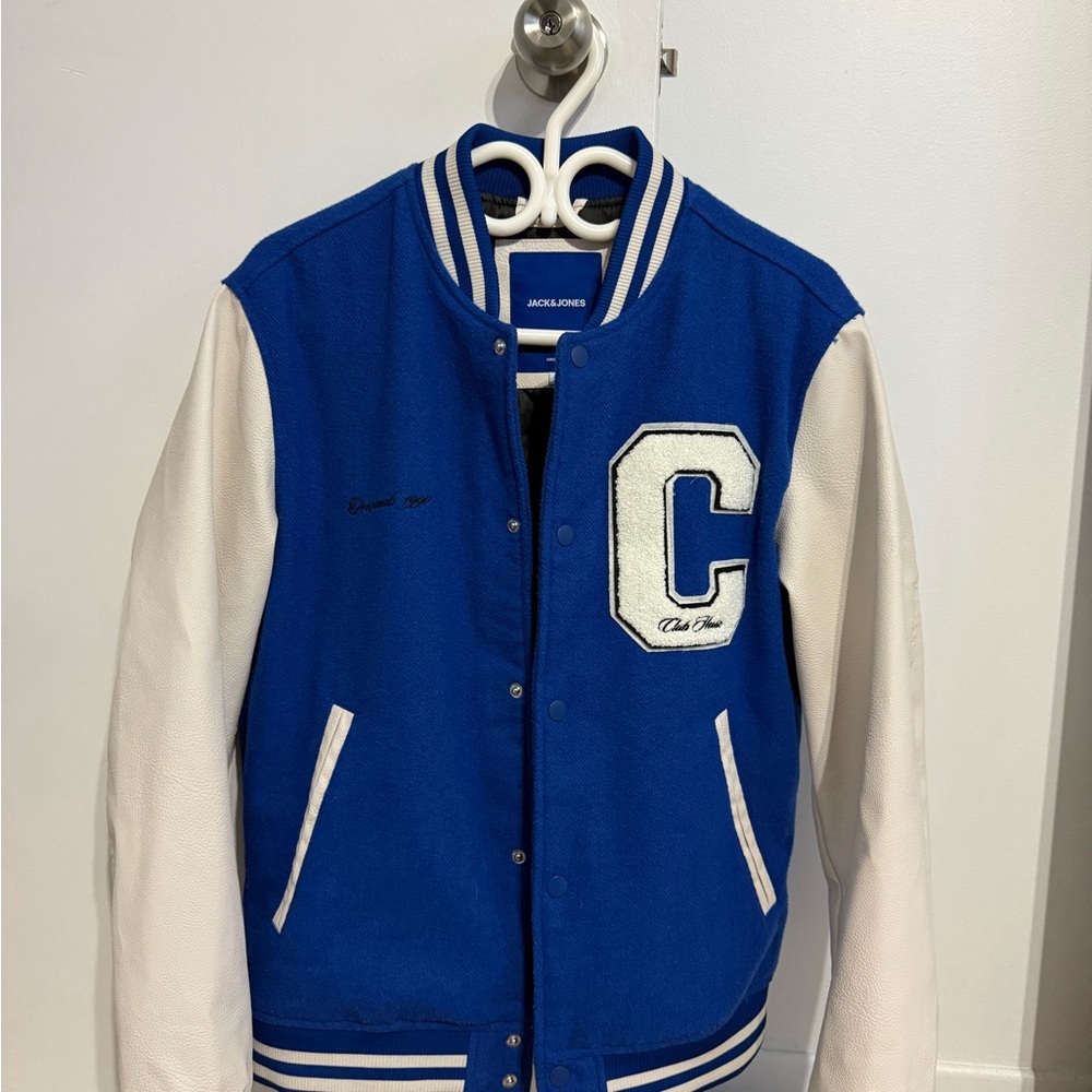 Jack & Jones Royal Blue and White Labeled Jacket